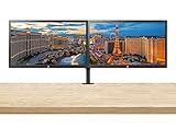 HP 22uh 21.5-inch Full HD 1920 x 1080 LED Backlit LCD Monitor 2-Pack Bundle with HDMI, VGA, DVI Ports, and Desk Mount Clamp Dual Monitor Stand