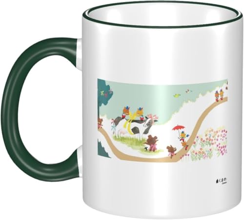 男女贈り物くまのがっこう9 耐熱カップ セラミック ティーカップ 陶器 マグ マグカップ コーヒーカップ かわいい セラミック おしゃれコップ かわいい 景品 マグ 贈答品 Dark Green