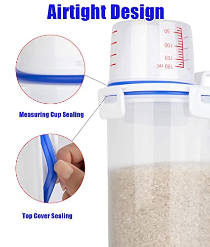 Yining Airtight Rice Containers, Bpa Free 3L Bin Dispenser With Pouring Spout, Measuring Cup For Cereal, Flour And Grain, Include A Stainless Steel Whisk And A Rice Spoon #TOP5