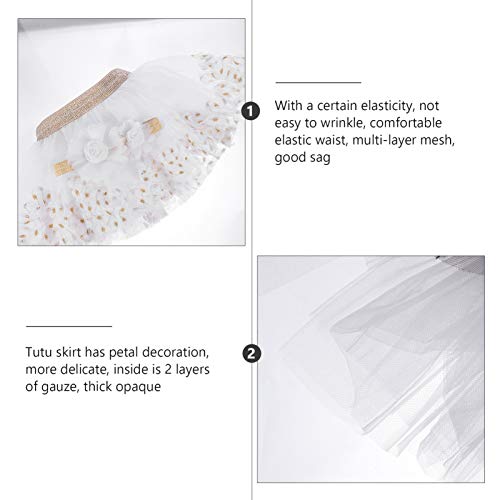Conjunto de saia tutu para bebês KESYOO com saia de tule de poliéster para meninas para apresentaçõe