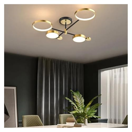 Lampes suspendues tricolores et lustre de plafond noir avec variateur