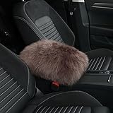 Forala Auto Center Console Pad, Furry Sheepskin Wool Car Armrest Seat Box Cover Protector Universal Fit