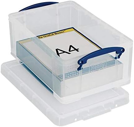 Really Useful Plastic 9 Litre Box, Clear, MEGA-Deal, Pack of 4 Boxes