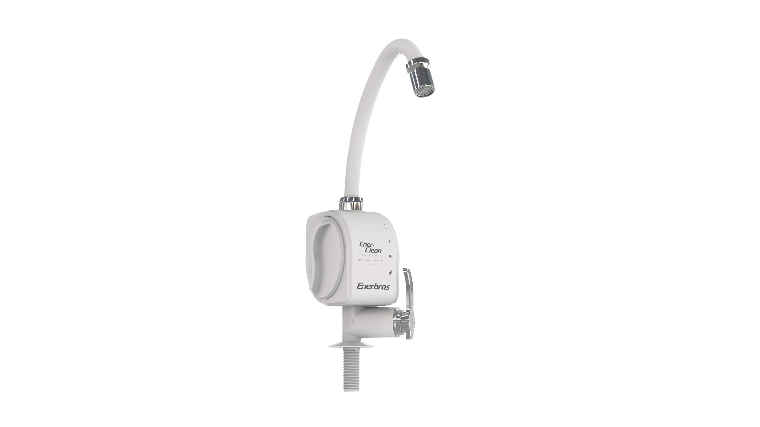 Enerbras Torneira Elétrica Enerclean de Bancada 4 Temperaturas 4800W/127V Branca e Cromada
