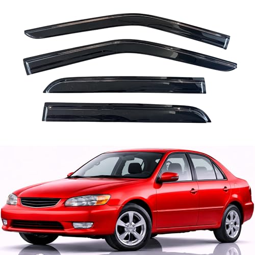 Image of KPY Rain Guards Fit for 1998-2002 Toyota Corolla Sedan, Out-Channel Window Visors Vent Wind Deflectors 4PC, Car Accessories for 1998-2002 Chevrolet /Chevy Prizm