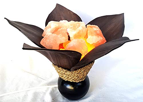 lampada sale, braciere in foglia di cocco