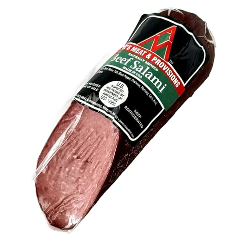 Alex’s Meat – Beef Salami – Traditional Deli-Style Dry-Cured Sausage, All-Beef, Bold & Savory, Ready to Slice, Ideal for Sandwiches, Charcuterie Boards, or Snacking, 0.9 lb