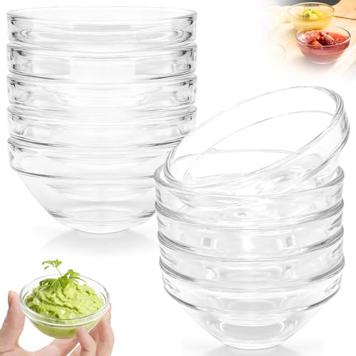 10Pcs Bol Verre, Bols Saladier Verre Mini Coupelle Ronds Verrines Sushi Transparent 75ml, Coupe Dessert Bols Petits Tapas Verrine Sauce 7.5cm Lave-Vaisselle pour Sauces,...