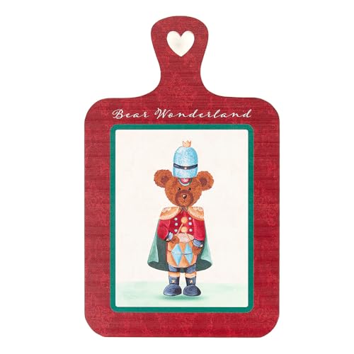 Nuvole di Stoffa Sottopentola legno natalizio con orsacchiotto 18x1x29.7 cm "Bear Wonderland" 2 varianti (1pz) B