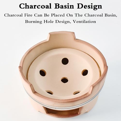 Réchaud à charbon en céramique compact et grand gril multifonctionnel de table - 6