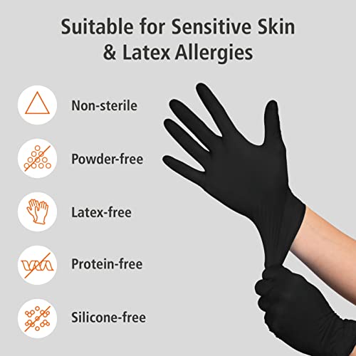 Industrade by Meditrade NITRIL StellarGrip Black Nitrile Industrial Gloves, Diamond Texture for Enhanced Grip - Image 2