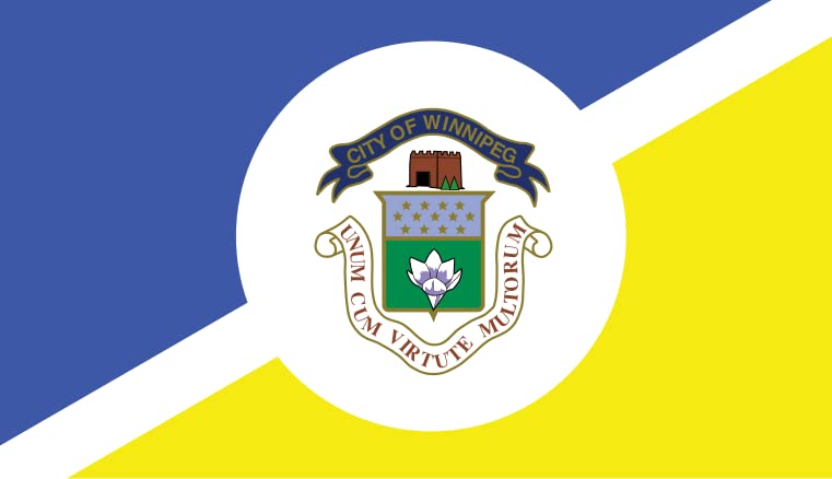Drapeau XL Winnipeg grand format paysage de 120x180cm pour mât