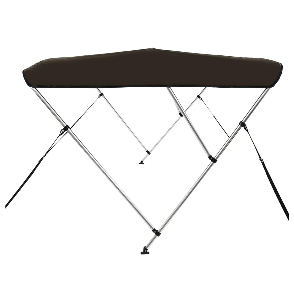 vidaXL Toldo Bimini de 3 Arcos, Capota Impermeable para Barco con Paredes Laterales, Cubierta para Barca, Protección contra Granizo Lluvia UV, Negro