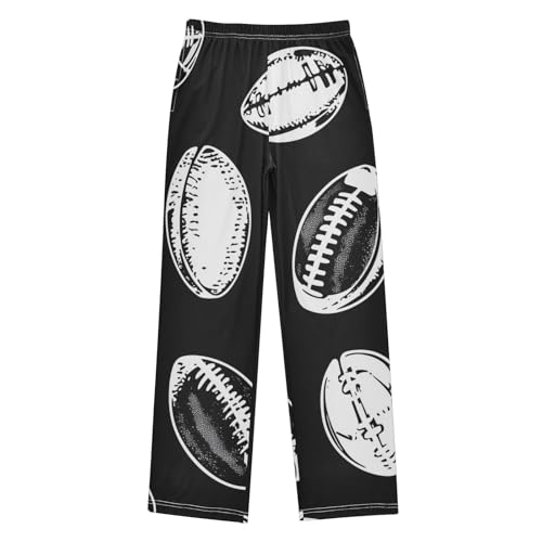 ZZXXB Funny Football Print Boys Long Pants Soft Trousers Elastic Waist Kids Lounge Bottoms with Pockets S-XL