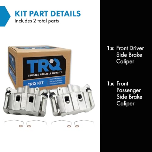 Image of TRQ Front Brake Caliper Set Zinc Coated Brackets Compatible with 2009-2015 Toyota Venza