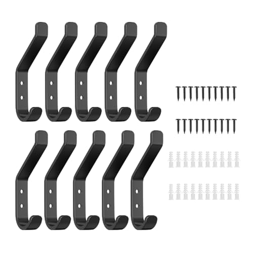 Zdprkqzvz Juego 10 Ganchos Metal para Pared Solución Elegante para Colgar Chaquetas Perchero Acero Carbono Armarios Estante para Ropa
