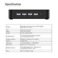 MINIS FORUM GK41 Mini-PC 8 GB DDR4 128 GB SSD mit Celeron J4125 Quad Core-Prozessor (bis 2,7 GHz) Mini-Computer 4XPorts USB3.0 2XGigabit Ethernet 4K HDMI/DP WiFi Double BT4.2 – Ansicht 2