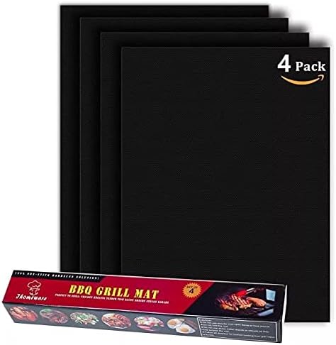 Oncaarnival Grill Mat Heavy Duty BBQ Grill Mats Non Stick | BBQ Grill & Baking Mats | Reusable, Easy to Clean Barbecue Grilling Accessories - (Size - 40Cm X 33Cm - Set of 4)