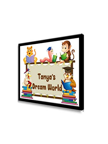 Image of 999STORE Printed Cartoon Kids For Children Room Name Plate (Mdf & Fiber Frame 15X8 Inches Multi)