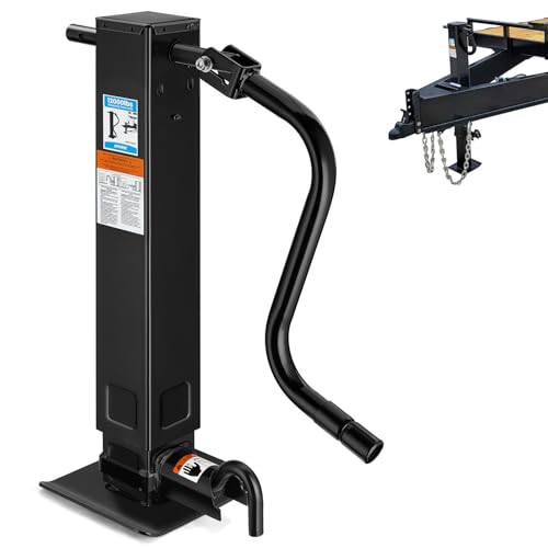 Kohree 12000 lbs Trailer Jack Heavy Duty 26 Vertical Travel Weld on Trailer Jacks with Adjustable Drop Leg & Ergonomic Handle for Utility Boat Horse and RV Trailer