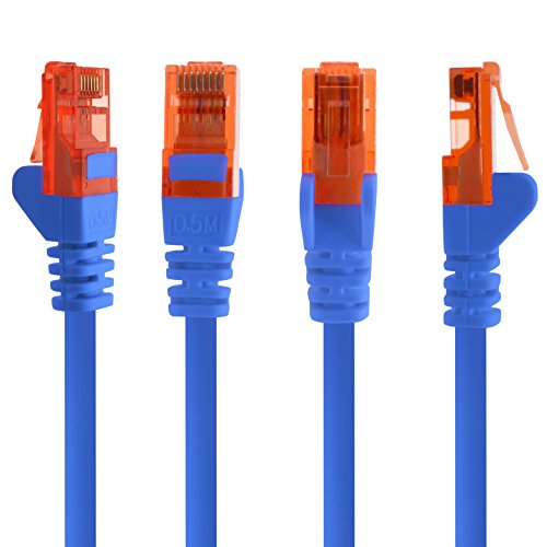1aTTack.de Cavo di Rete Cat6 2m - Blu - 5 Pezzi