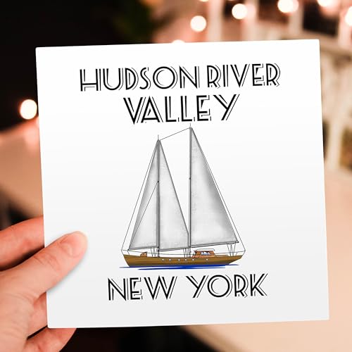 Cartes de vœux voilier de la mer Hudson River Valley New York lot de 6 - 7
