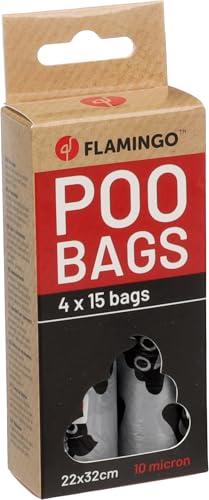 Flamingo Kotbeutel Basic Lacha Silber-Schwarz – A:22cm B:32cm, 60 Stück, Praktisch und Zuverlässig, Einfach zu Verwenden