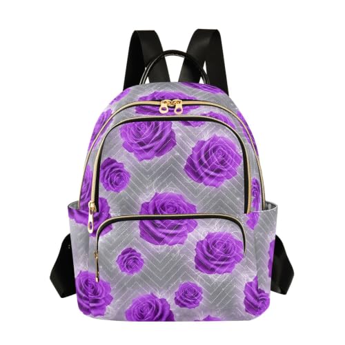 Sac à dos femme anti désordre avec plusieurs poches zippées rose violet