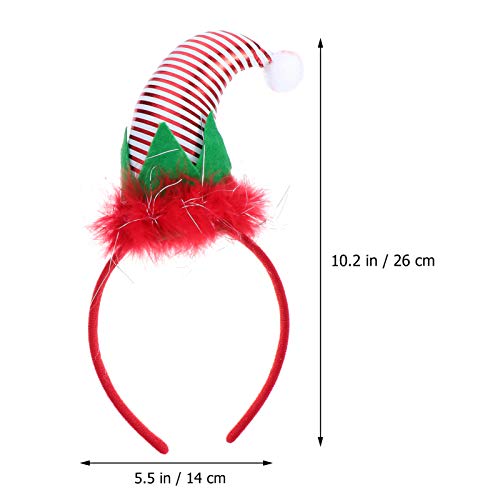 Christmas Reindeer Antlers Headband Headband Christmas Hat Feather Festival Santa Hat, Red, 28x14x1.2cm - Image 3