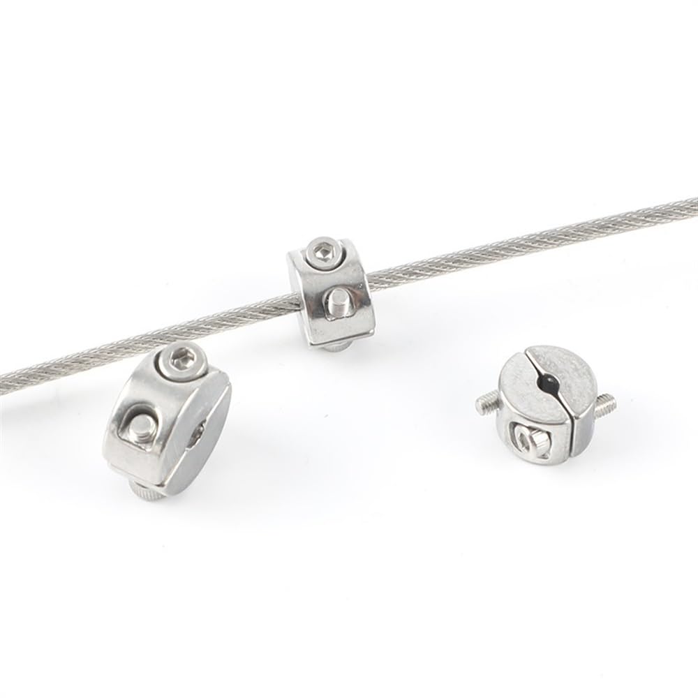 Morsetti Per Filo Stendibiancheria 5/10 PCS Filo di Acciaio Inossidabile 316 Grip Arresto Singolo Perno Cavo di Sospensione Morsetto Rotondo Clip di Cavo Esagonale Grub Screw Bulloni Morsetti Stendibi