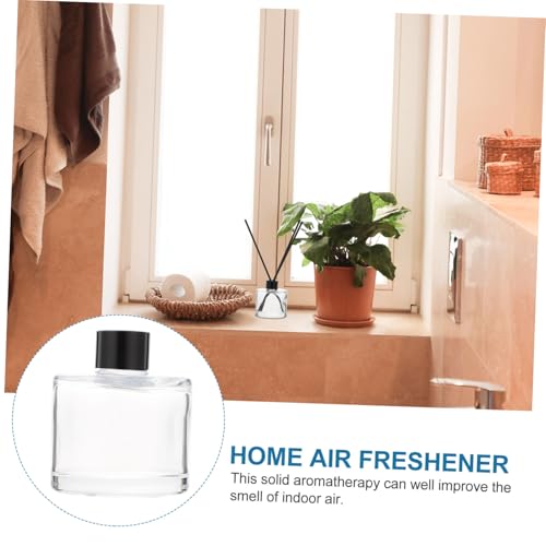 Botellas difusoras de aroma de vidrio 50ml con varillas de ratán negras 16cm miniatura 5