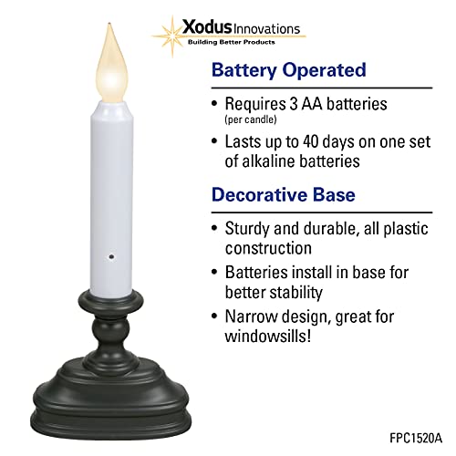 Xodus Innovations Fpc1320A-6 Battery Operated 8.5 Inch Led Window Candle With Dusk To Dawn Sensor And Choice Of White Or Amber Flame, Aged Bronze/Black #TOP5