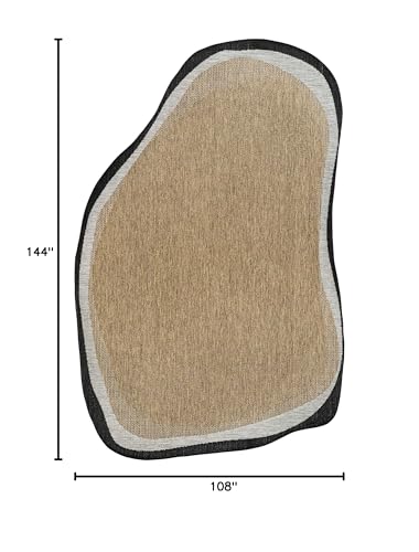 JONATHAN Y Rustic Abstract Indoor Outdoor Area Rug 9X12 Brown/Black, Wyatt Modern for Backyard, Patio, Porch, Easy-Cleaning, High Traffic, Pet-Friendly, Non-Shedding (SHP200A-9) - Image 2