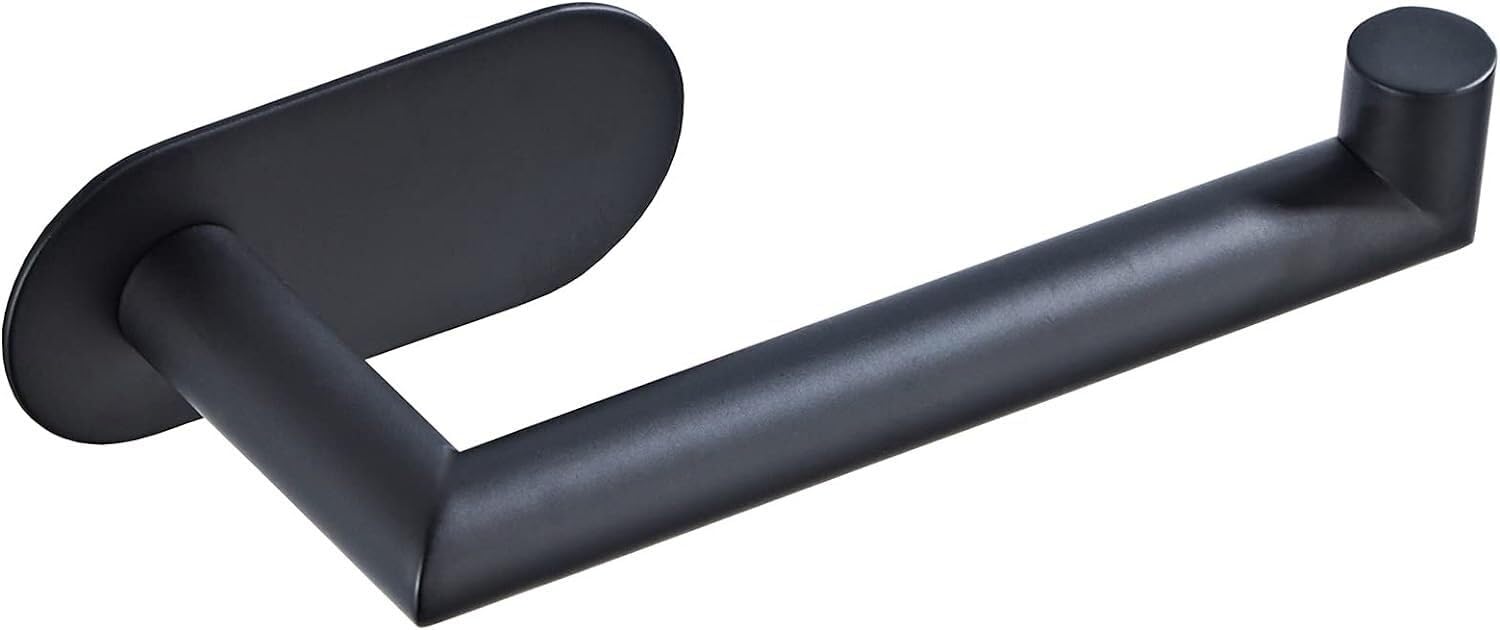 Elementos esenciales para el hogar, portarrollos de papel higiénico, portarrollos de papel higiénico negro mate, portarrollos de papel higiénico adhesivo de acero inoxidable 304 para baño, a prue