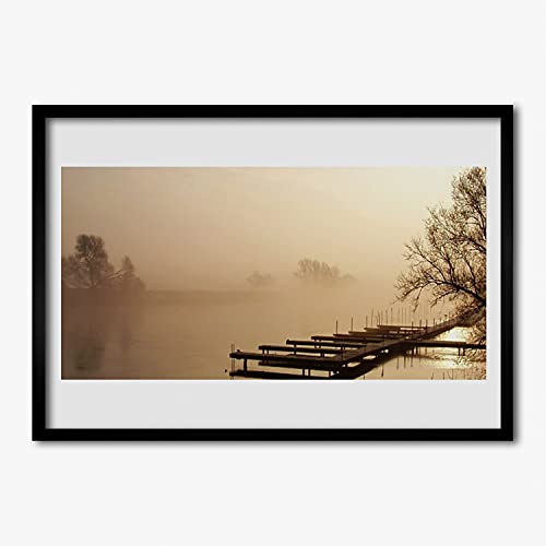 Image photo paysage de brouillard d'eau sur cadre en MDF premium 70x50 cm pour décoration murale