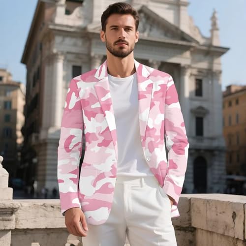Men's Blazer Suit Coats Slim Fit One Button Cozy Dress Coat Business Casual Jacket Soft Suits Stylish Printed2