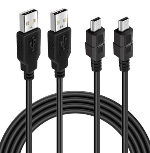 BATSOEASY 10ft Mini USB Cable, 2 Pack 10ft USB 2.0 to Mini B Charger Cable Charging Data Cord Compatible with PS3 Controller, MP3 Player, Digital Camera, Dash Cam, GPS Receiver