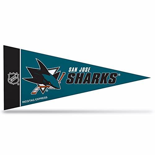 Rico Industries NHL San Jose Sharks 8-Piece 4-Inch by 9-Inch Classic Mini Pennant Décor Set