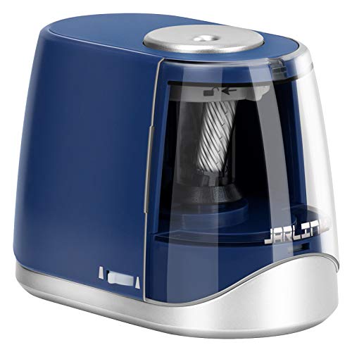 JARLINK Electric Pencil Sharpener, Heavy-Duty Battery Operated Pencil Sharpener for School Classroom Office, Auto Stop for No.2/Colored Pencils(6-8mm), USB/AC Adapter Included, (Blue)