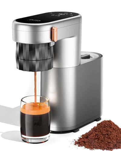 pura coffee Kaffeemaschine Klein, Sofort Heiß&20 Bar, Mini Tragbare Espressomaschine mit Akku Portable Coffee Maker Reisekaffeemaschine to go für Camping/Indoor, 180ml-Wassertank