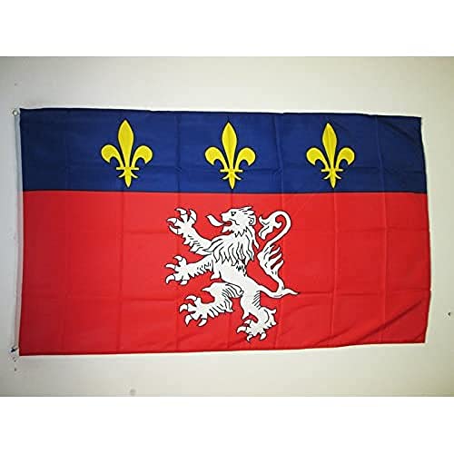 Province Française Du Lyonnais - France - Lyon 90X150Cm Grand Drapeau Supérieure Jardin Signe Coupe-Vent Et Étancheune Pelouse Drapeaux Décoration Pour Porche Jardin Balcon