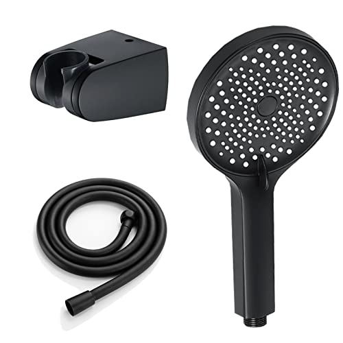 Pommeau de douche à main noir en ABS avec tuyau PVC pour massage spa