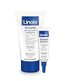 Linola Gesicht & Nasen-Balsam im Set - 50 ml + 6 ml | Bei trockener, empfindlicher und zu Neurodermitis neigender Haut | Gereizte Nasenhaut