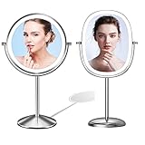 LOVESPEJO Lighted Makeup Mirror 2 Pack: 1X 10X and 1X 7X Magnifying Mirror with Light, 8'' and 9'' H