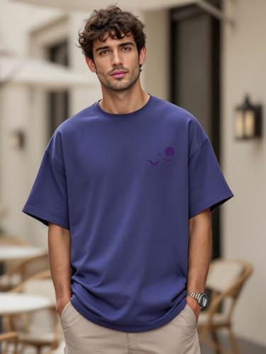 Image of Nobero Men's Oversized Graphic T-Shirt for Men | Soft Cotton | Drop Shoulder Relaxed Fit | Printed Casual Tshirt for Men