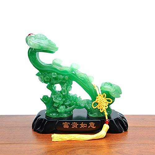Statue Ruyi en résine verte : mini figurine mignon décorative pour bureau et étagère