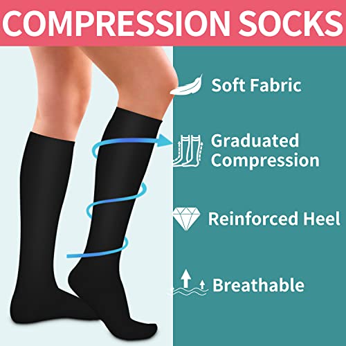 Image of COOLOVER Copper Compression Socks for Women and Men(6 Pairs)-Best Support for Running, Athletic, Travel