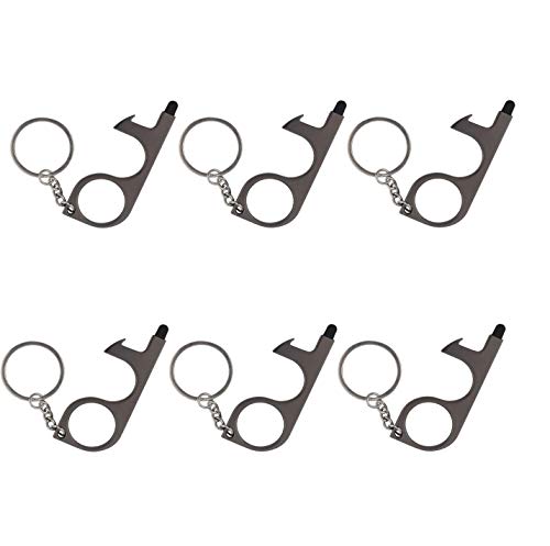 Ouvre Porte Sans Contact,6 porte-clés sans contact pour ferme-porte Clé portable Appuyez sur les outils de pression pour le public extérieur pour garder les mains propres Cover