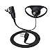 HYSHIKRA Auricolare walkie talkie a forma di D con microfono auricolare compatibile con Baofeng UV-5R UV-5RA 888S Kenwood HYT 2 pin radio bidirezionale