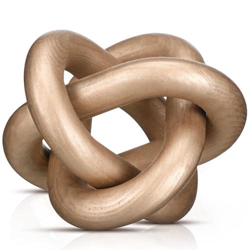 Yalikop 3 Link Wood Knot Decor - Hand Carved Coffee
